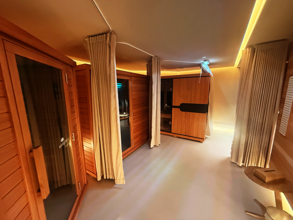 interior of infrared sauna club